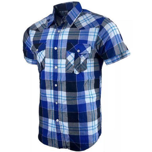 RAW STATE AFFLICTION Men's Button Down Shirt Short - Picture 3 of 10